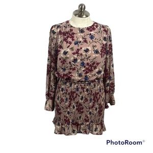 Melloday long sleeve floral dress size large.